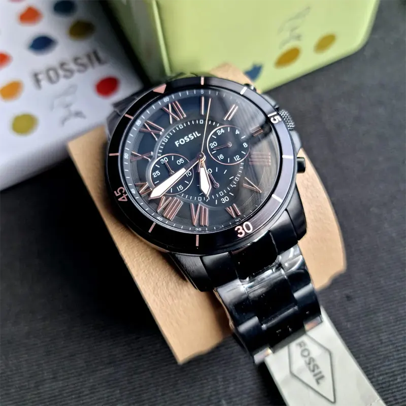 Fossil Sporty Grant Chronograph Black Dial Men's Watch  FS5374